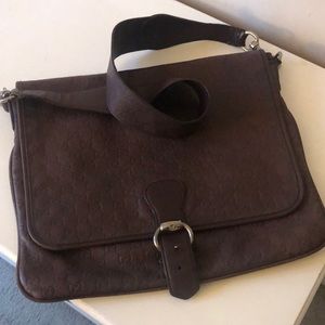 Gucci Leather Briefcase/Messenger Bag/Crossbody
